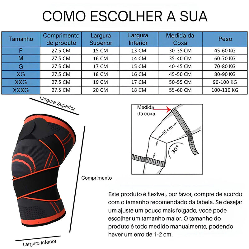 Joelheira de Alta Compressão Com Velcro - Arquitetura da Saúde