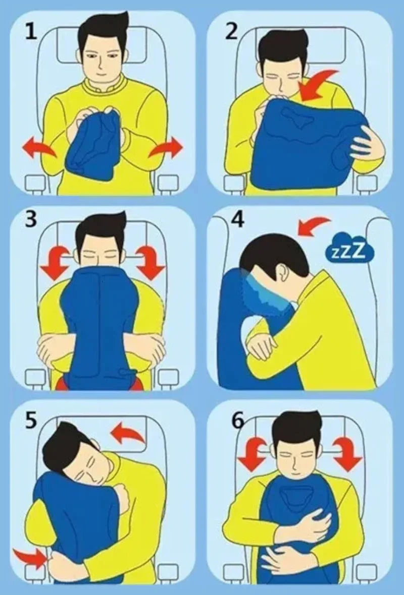 Travesseiro Inflável Ergonômico para Viagem