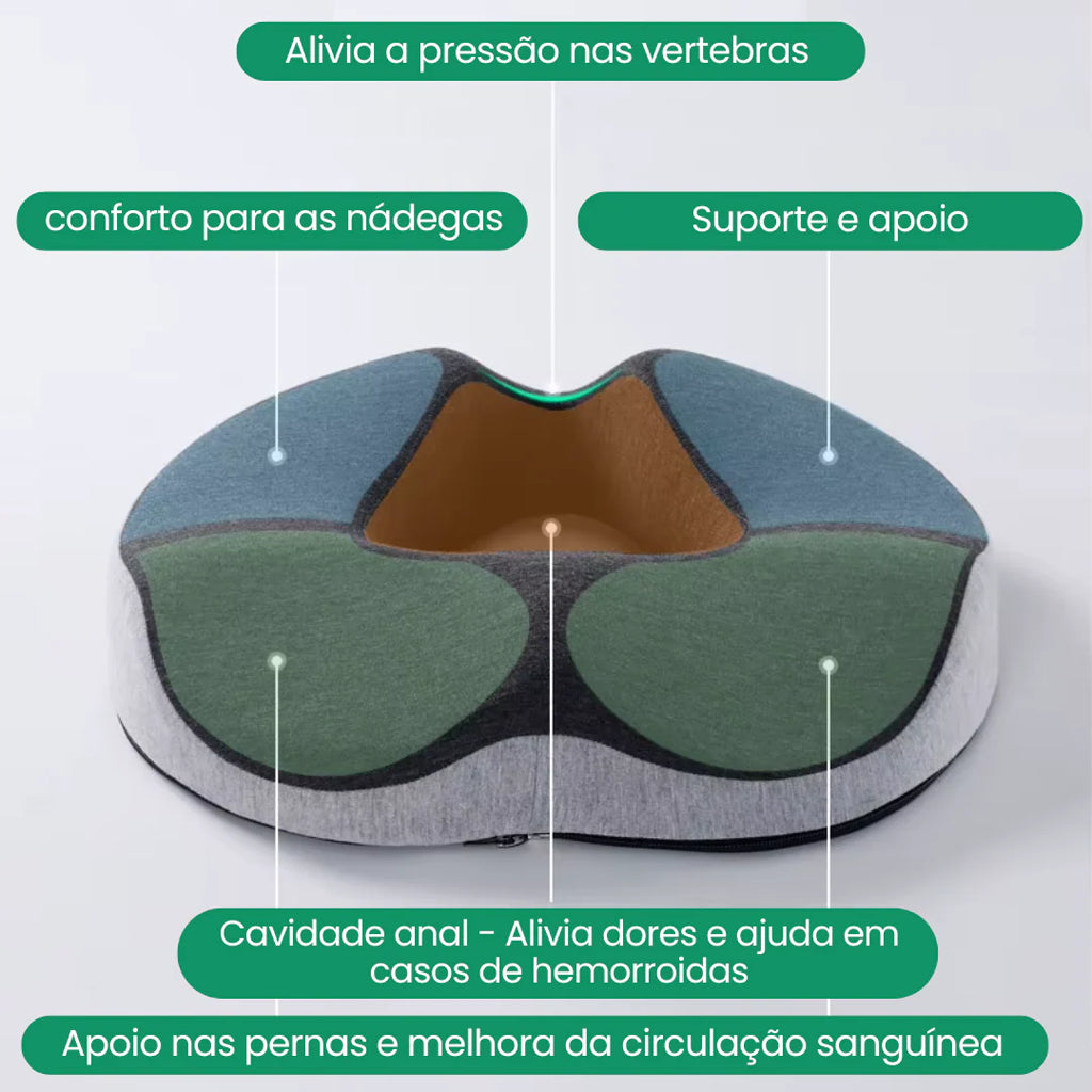 Almofada de Assento Ortopédico para Dores e Hemorroida