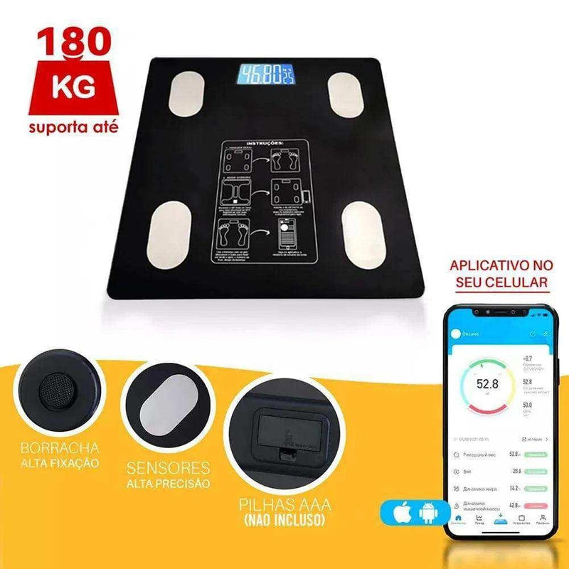 Balança Digital Corporal Bioimpedância Com Bluetooth e Aplicativo - Arquitetura da Saúde