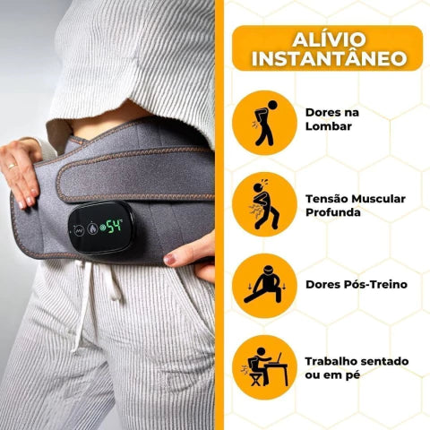 Massageador Lombar Recarregável - Compressa Quente