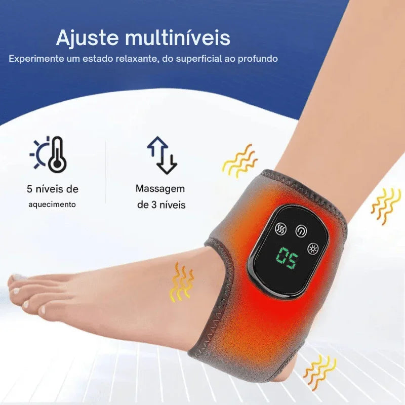 Cinta Massageadora de Tornozelo com Aquecimento Elétrico
