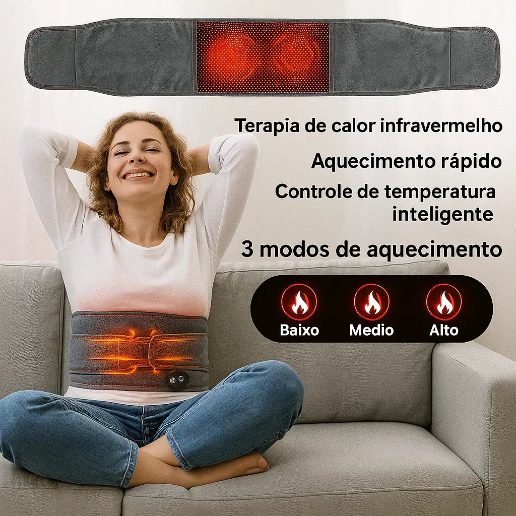 Massageador Lombar Recarregável - Compressa Quente - Arquitetura da Saúde