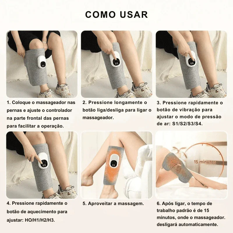 Massageador Elétrico com Aquecimento para Perna e Panturrilha - Arquitetura da Saúde