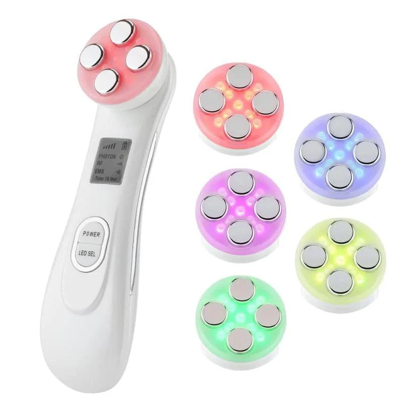 Massageador Facial Com Radiofrequência E Luz LED 5 Em 1