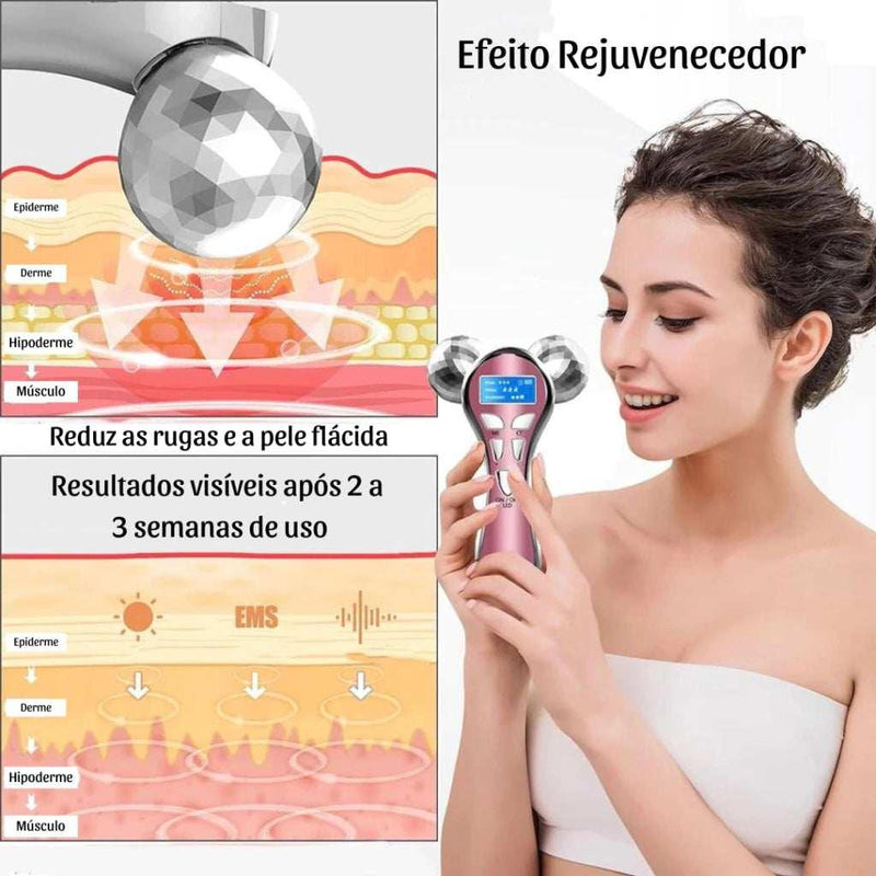 Massageador Facial Roller Com Microcorrente - Arquitetura da Saúde