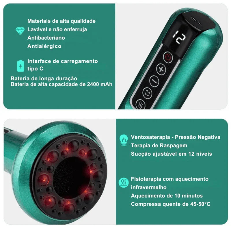 Massageador Inteligente com Aquecimento Infravermelho e Pressão