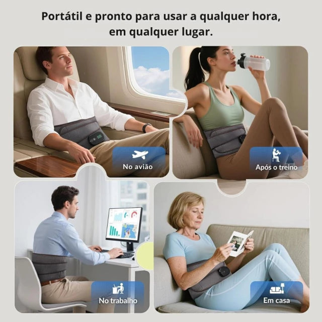 Massageador Lombar Recarregável - Compressa Quente