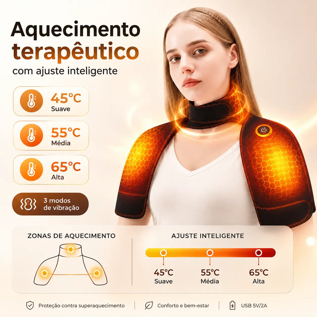 Massageador para Pescoço e Ombros com Aquecimento