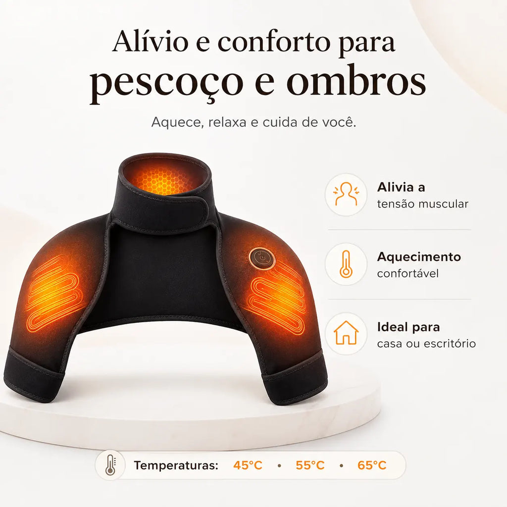 Massageador para Pescoço e Ombros com Aquecimento