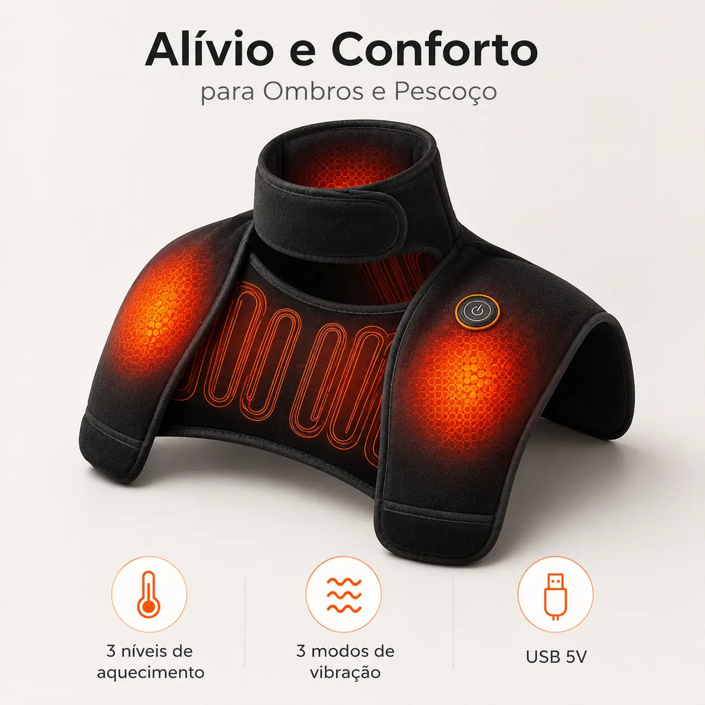 Massageador para Pescoço e Ombros com Aquecimento