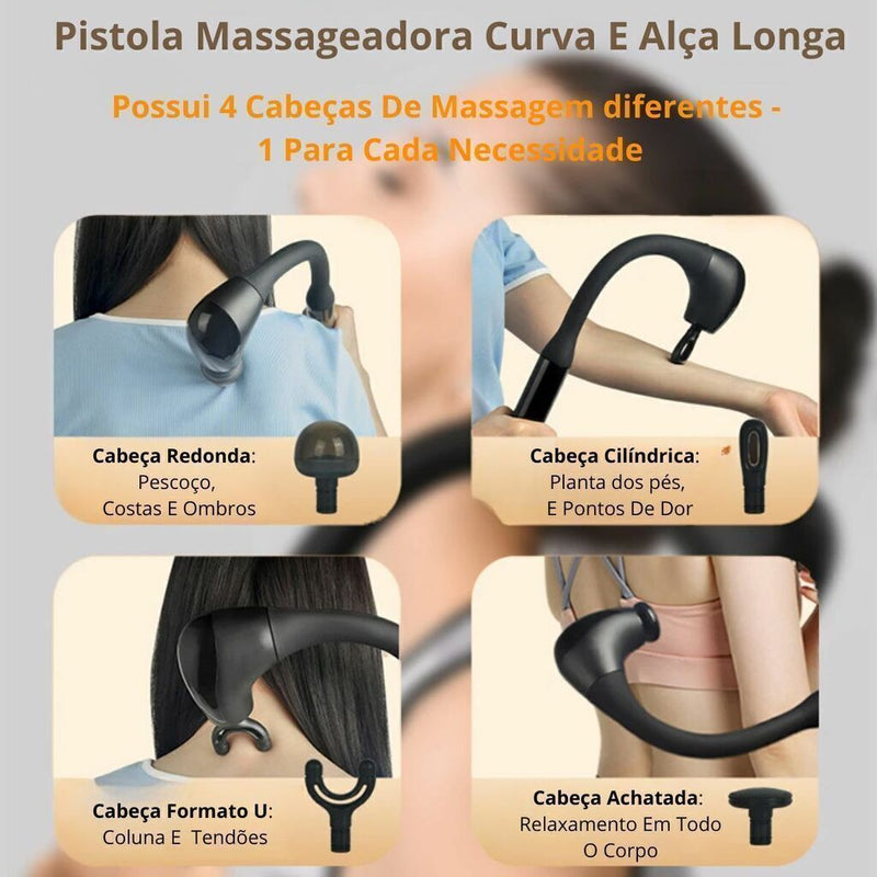 Pistola Massageadora Curva E Alça Longa