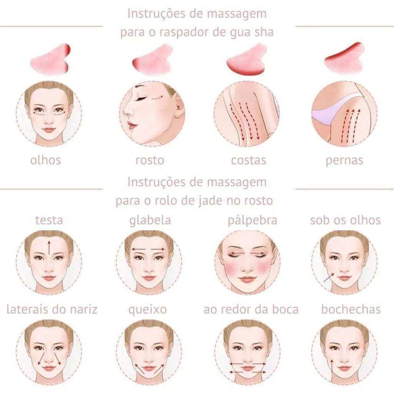 Rolo Massageador Facial Pedra Jade - Arquitetura da Saúde