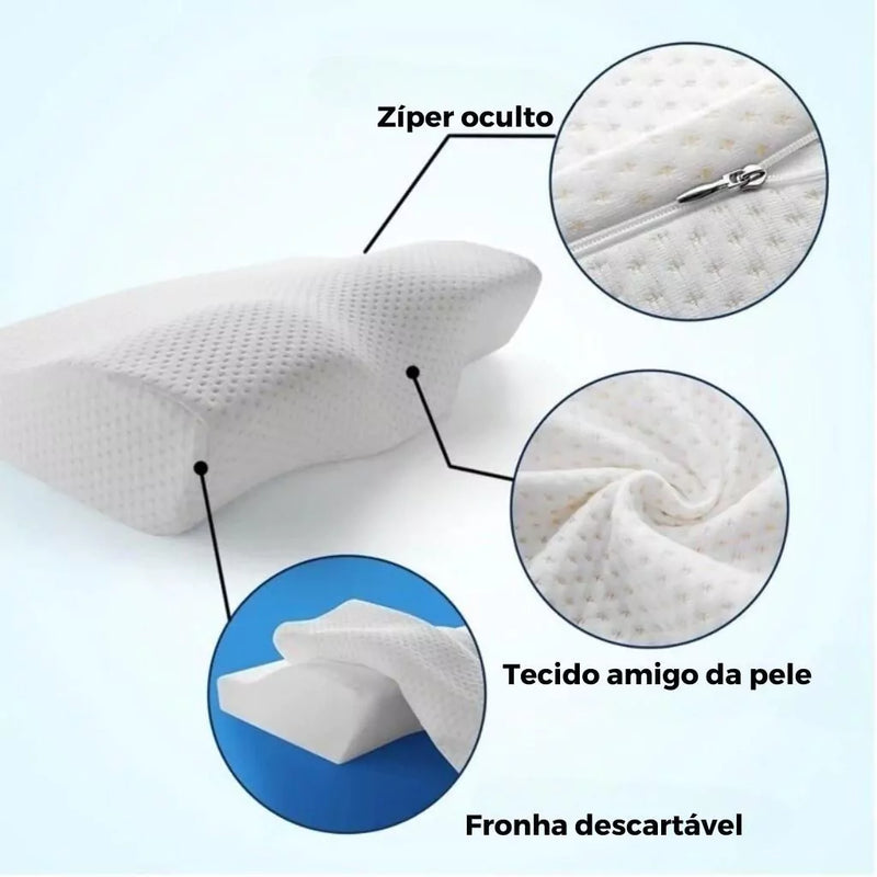 Travesseiro Ortopédico Cervical em Forma de Borboleta
